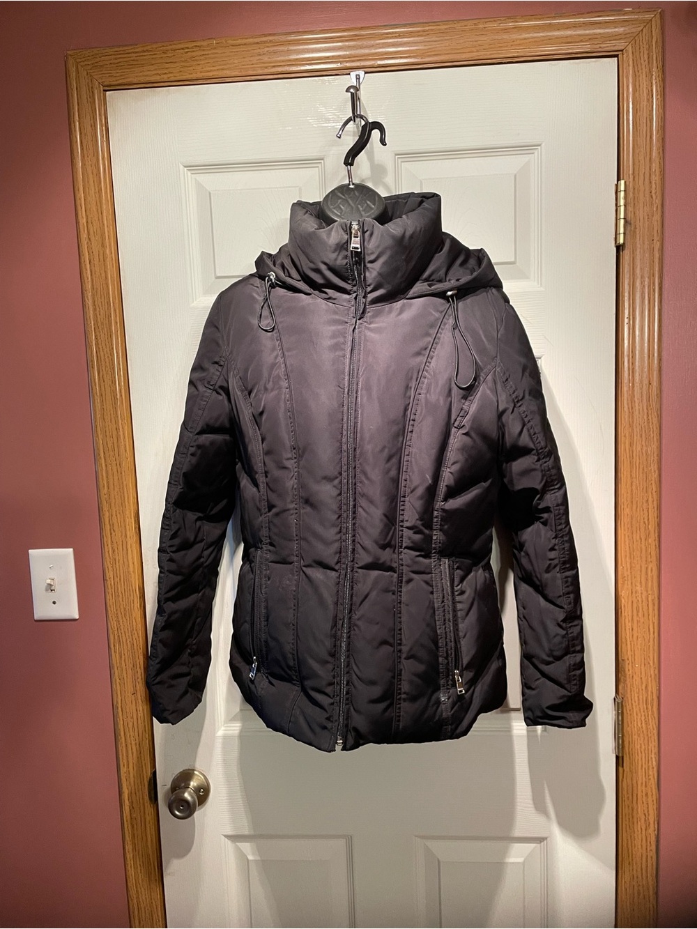 Calvin Klein Black Quilted Puffer Jacket with Hood